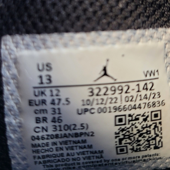 Nike Air Jordan 6 Rings Shoes Size 13 White/Blue Game Royal Black 322992-142